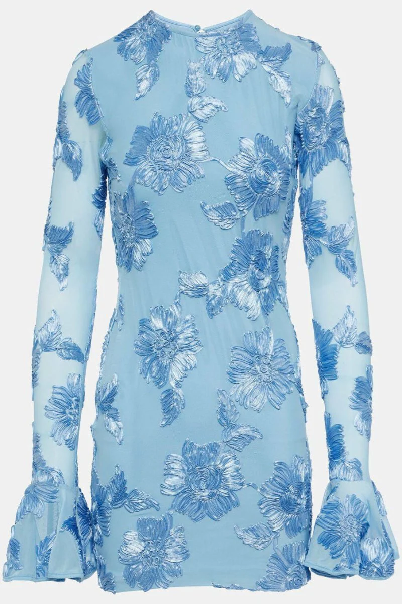 Norma® | Backless Embroidered Mesh Mini Dress - Image 8