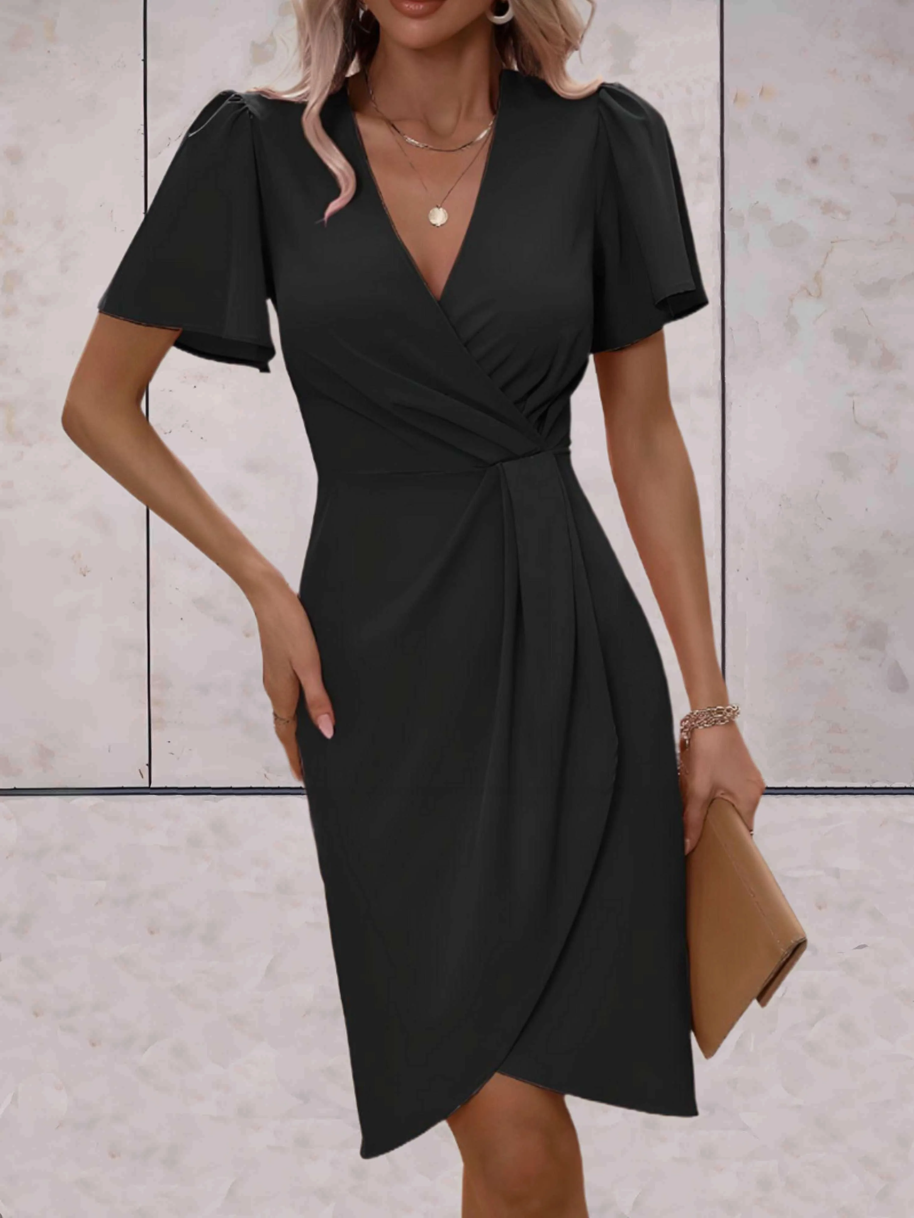 Norma® | Classic V-Neck Wrap Dress - Image 14