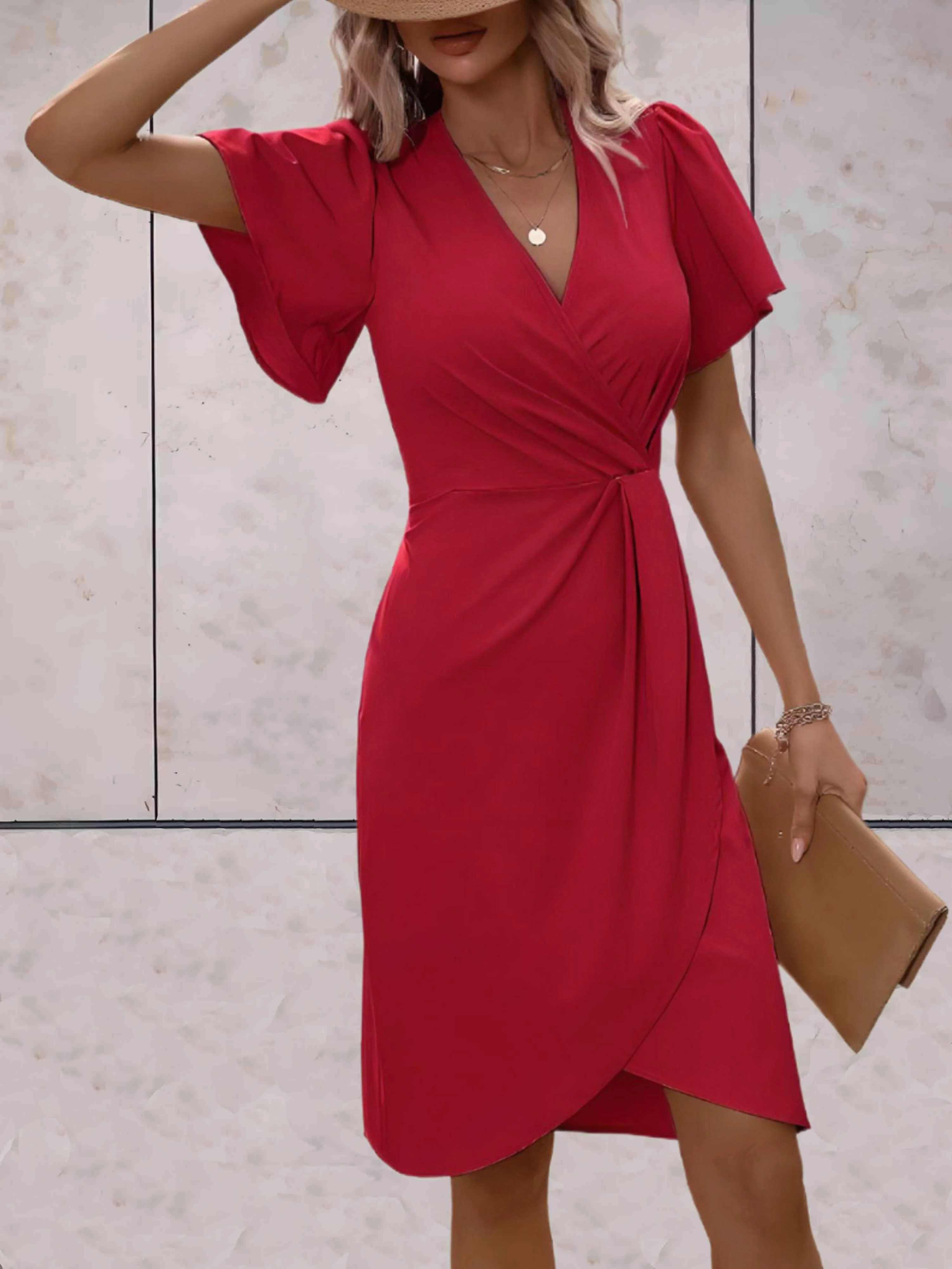 Norma® | Classic V-Neck Wrap Dress - Image 2