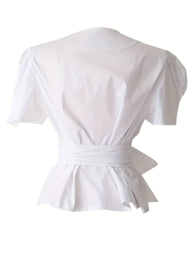Nyree® | Chic Blouse With Puff Sleeves - Image 2