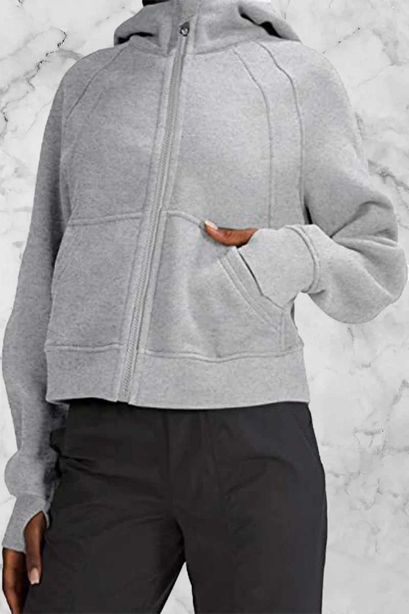 Odalis | Street Solid Solid Color Tops with Hood and Collar - Image 3