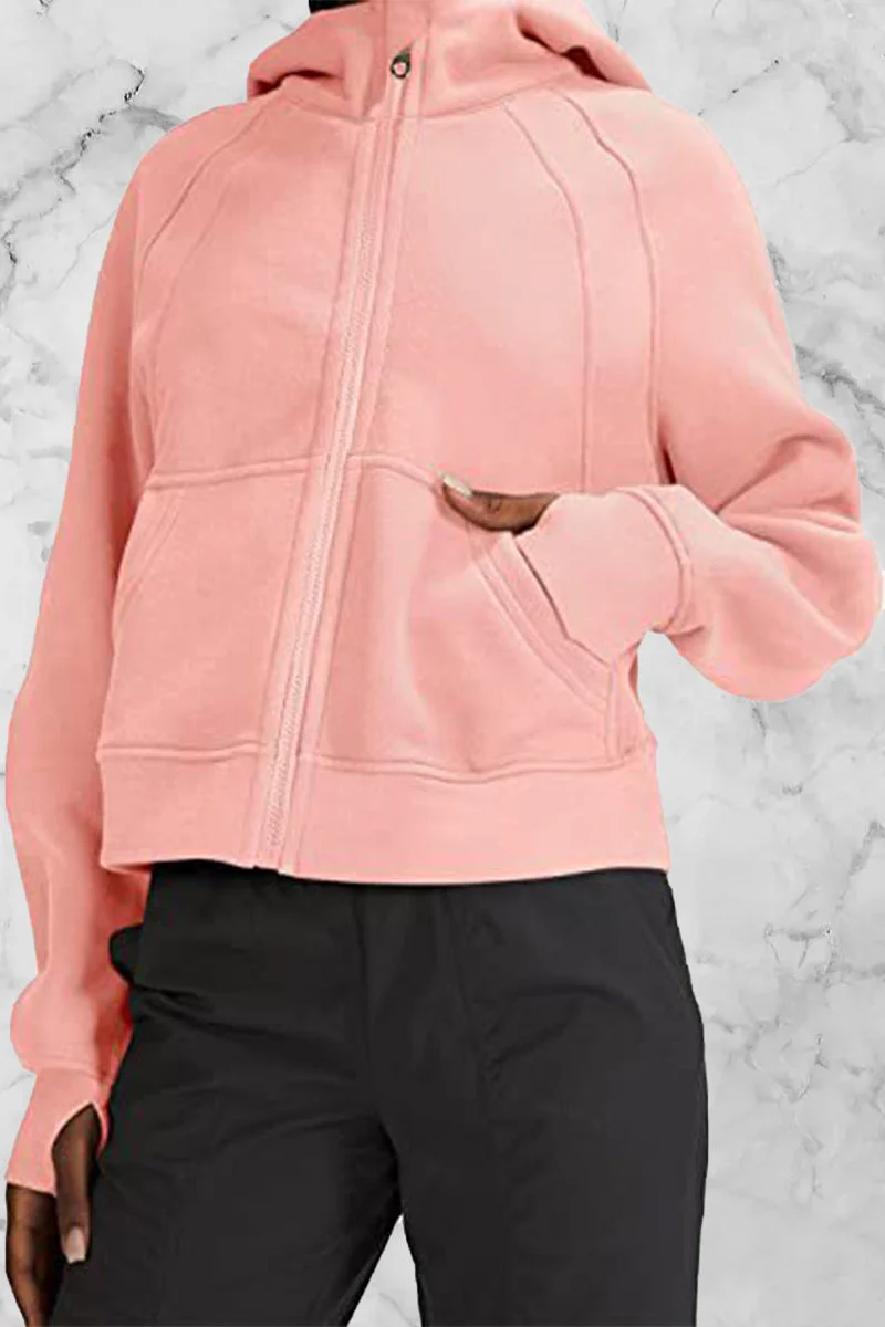 Odalis | Street Solid Solid Color Tops with Hood and Collar - Image 4