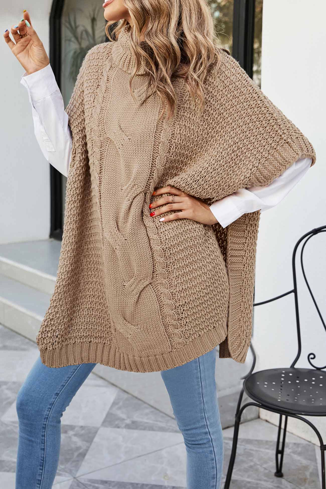 Odette | Cable knit turtleneck sweater - Image 6