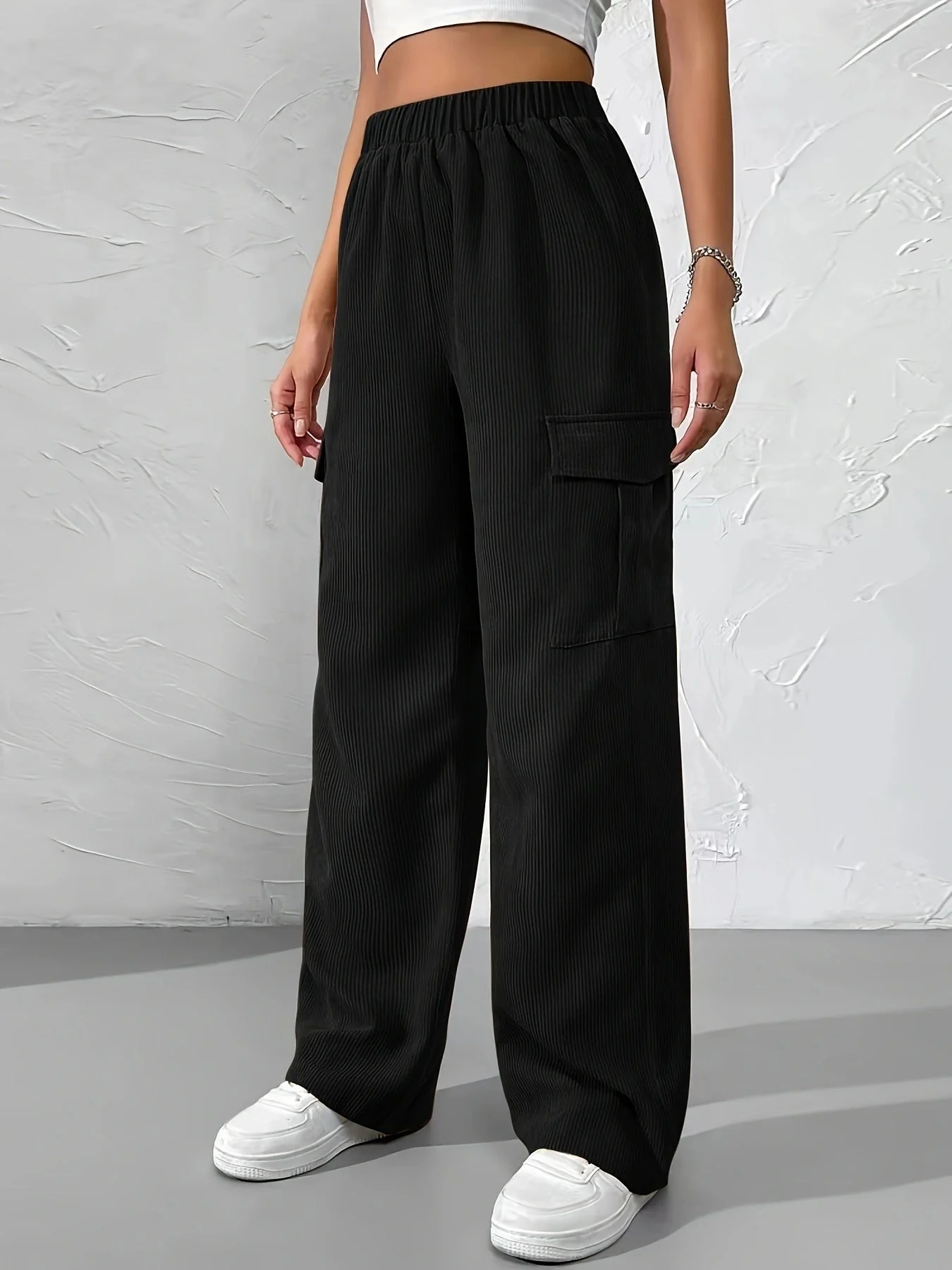 Olga® | Autumn And Winter New Elastic Waist Cargo Pants Corduroy