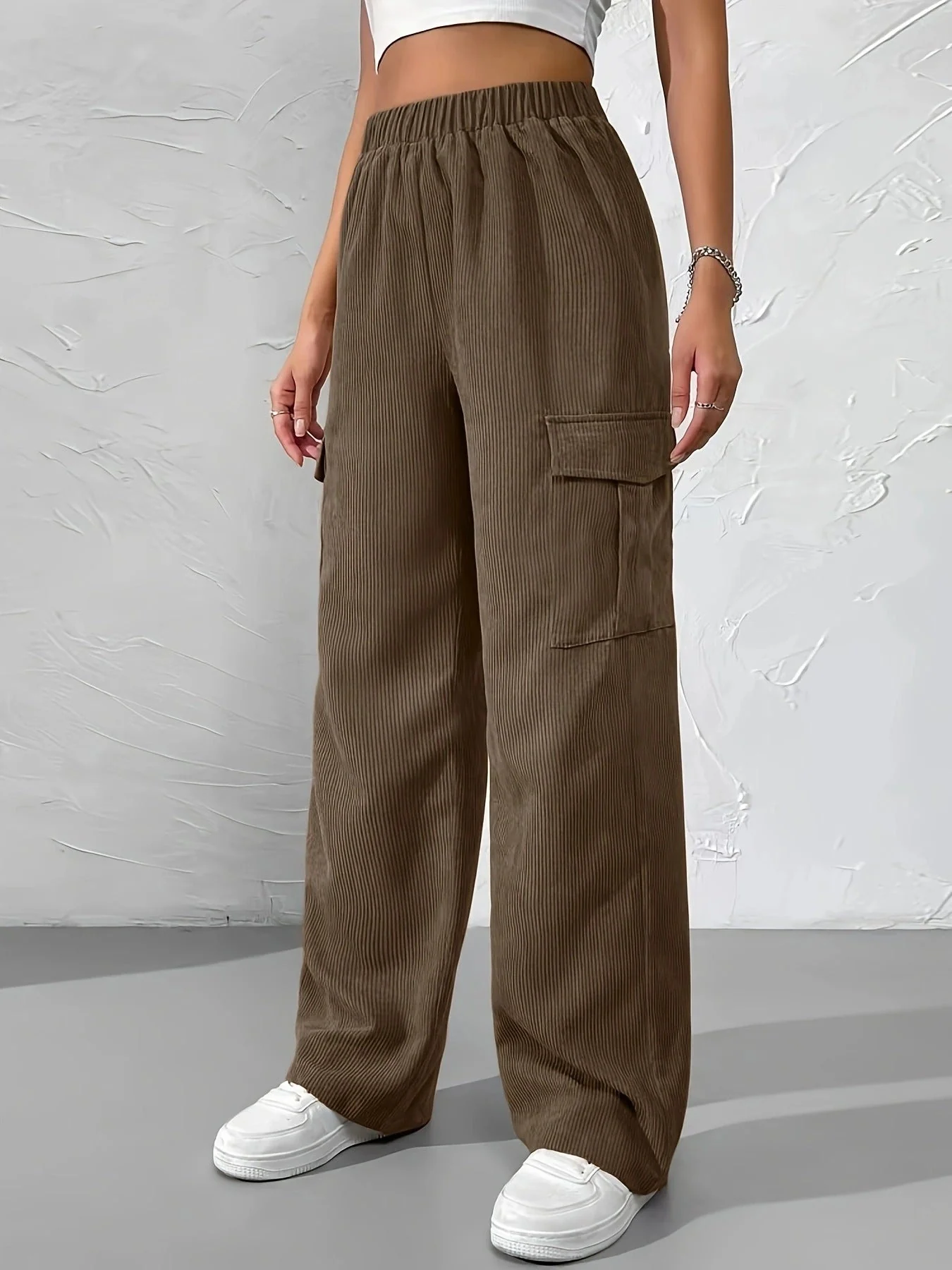 Olga® | Autumn And Winter New Elastic Waist Cargo Pants Corduroy - Image 3