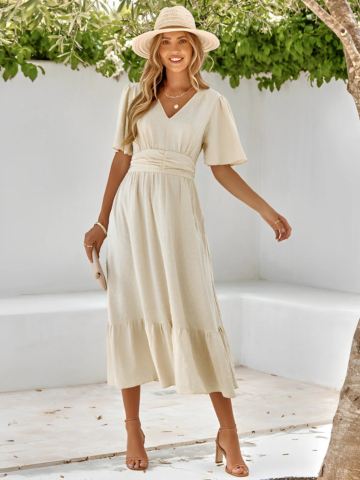 Olga® | Belted Wrap Layered Maxi Dress - Image 2