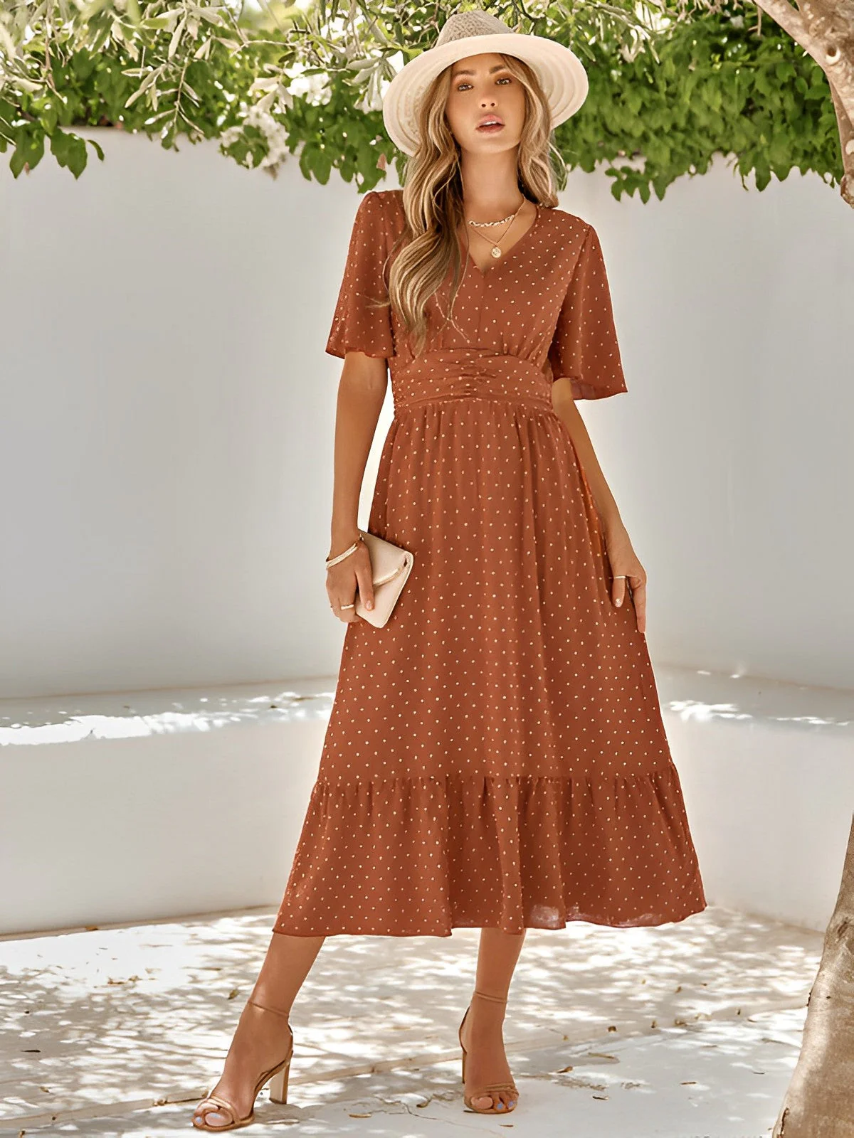 Olga® | Belted Wrap Layered Maxi Dress - Image 9