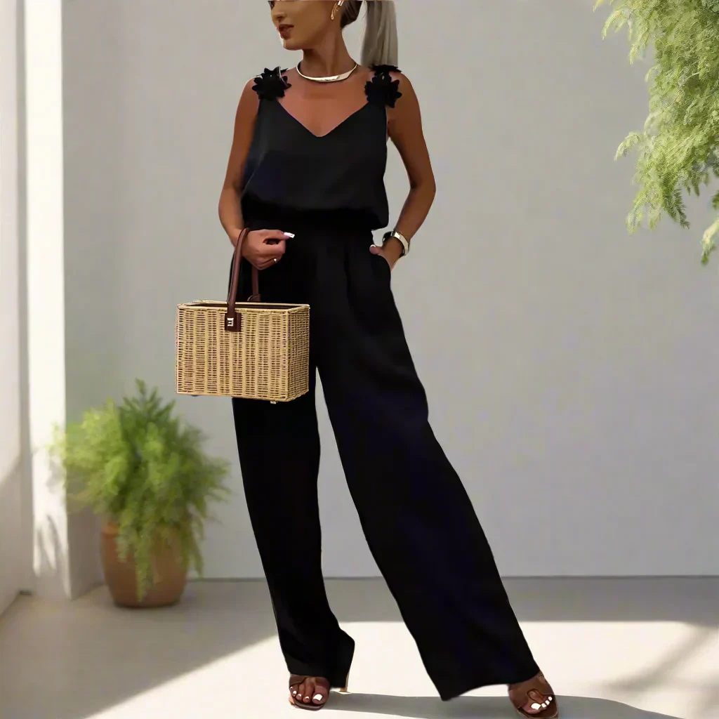 Olga® | Summer Vintage Sleeveless Wide Leg Women Jumpsuit - Image 9