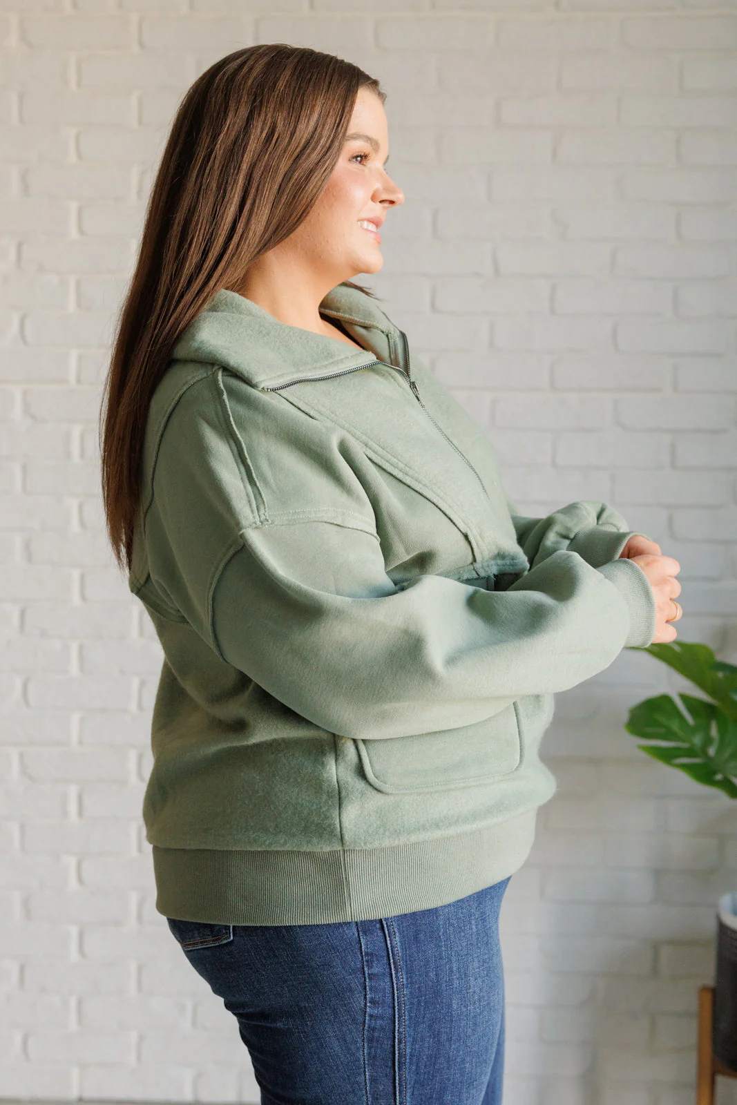 Olga | Winter is approaching. Fleece sweater with collar - Image 5