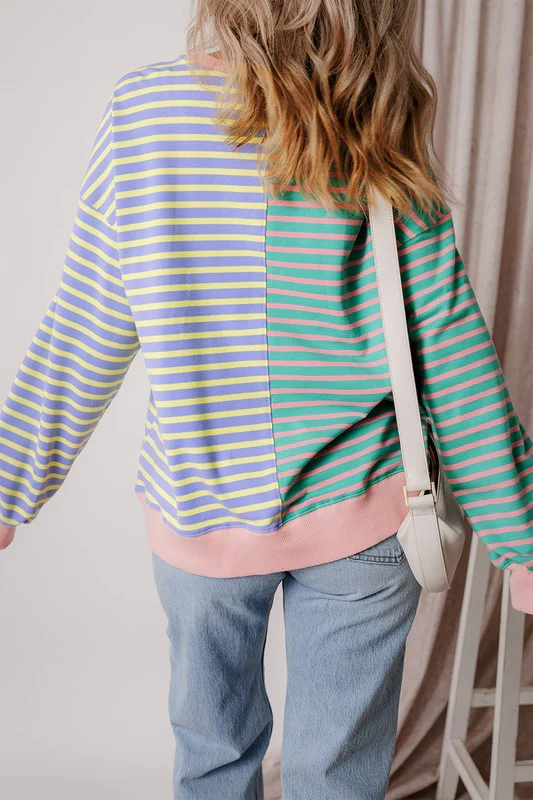 Olivia | Oversized sweatshirt with dropped shoulders in a color block look - Image 15