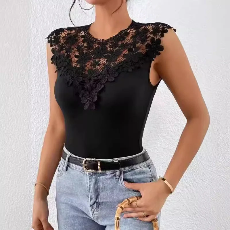 Oriana® | Women'S Bodysuit With Floral Lace Trim - Image 6