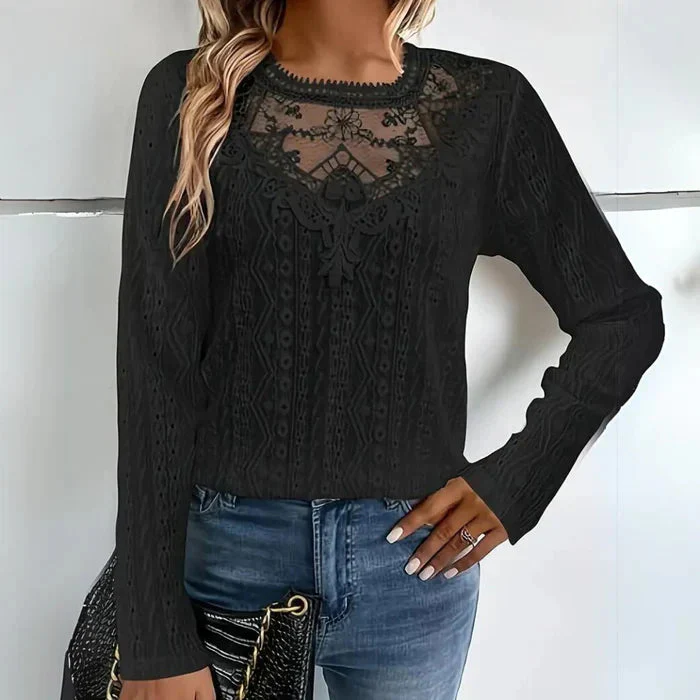 Orsola® | Elegant Long-Sleeved Lace Blouse - Image 2