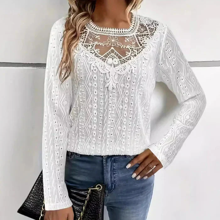 Orsola® | Elegant Long-Sleeved Lace Blouse - Image 3