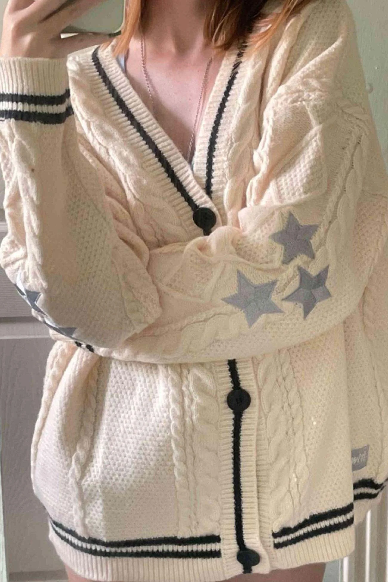 Otilia | Cardigan with five-pointed star embroidery - Image 2