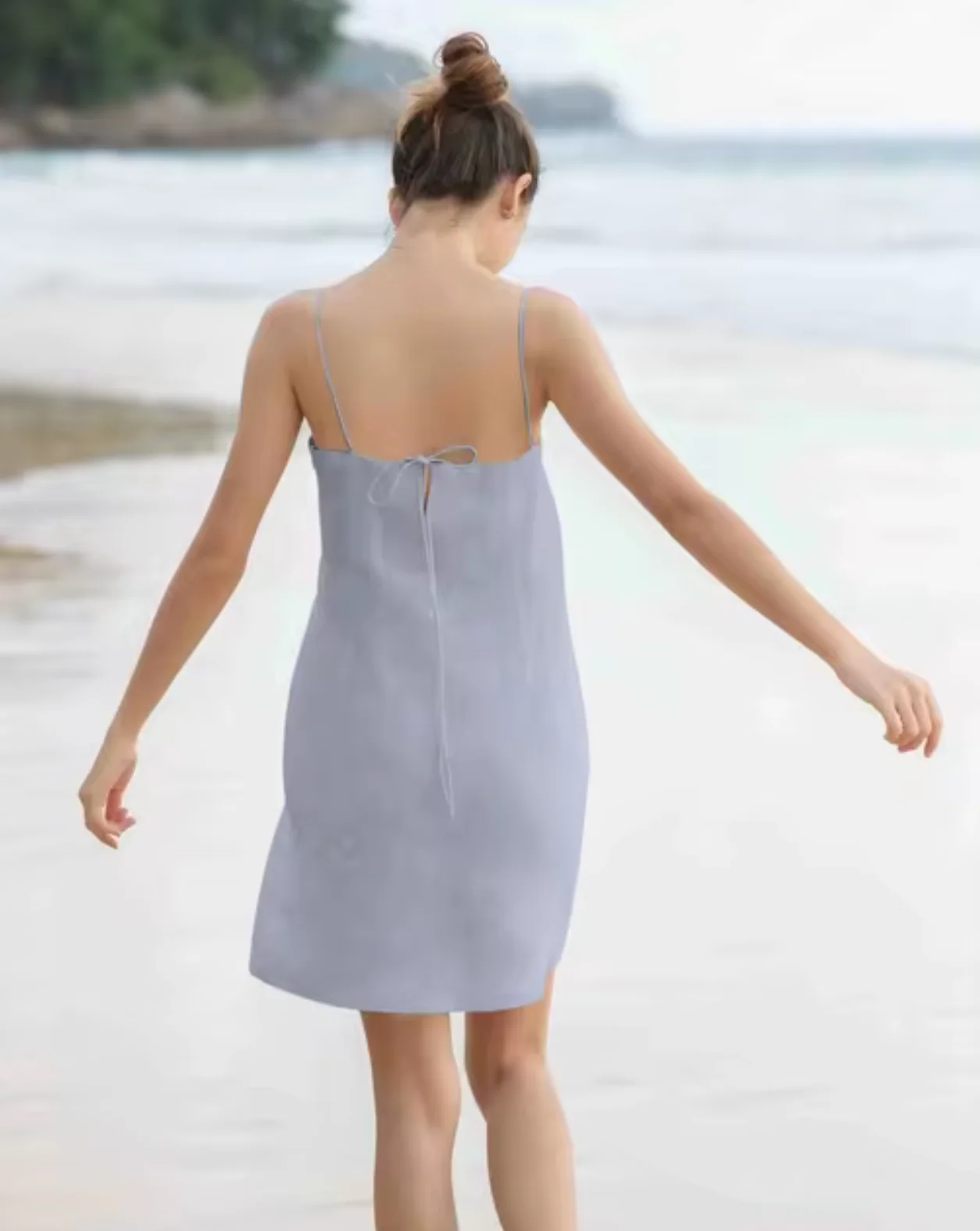 Palmira® | Cotton Linen Summer Dress With Thin Straps - Image 4