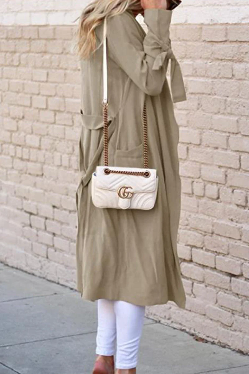 Paloma | British style solid frenulum outerwear - Image 4