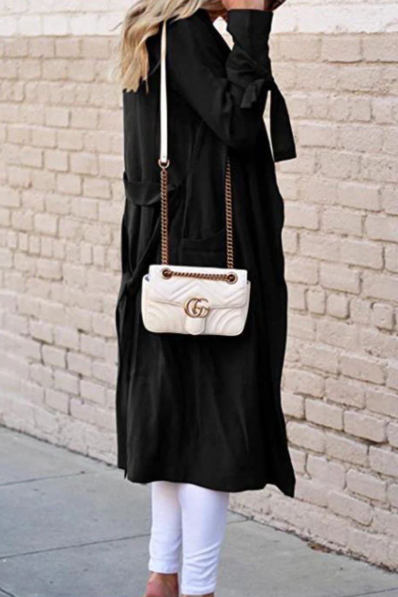 Paloma | British style solid frenulum outerwear - Image 9