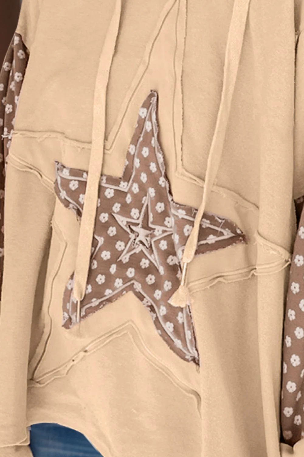 Paola | Long sleeve drawstring hoodie with star motif - Image 8
