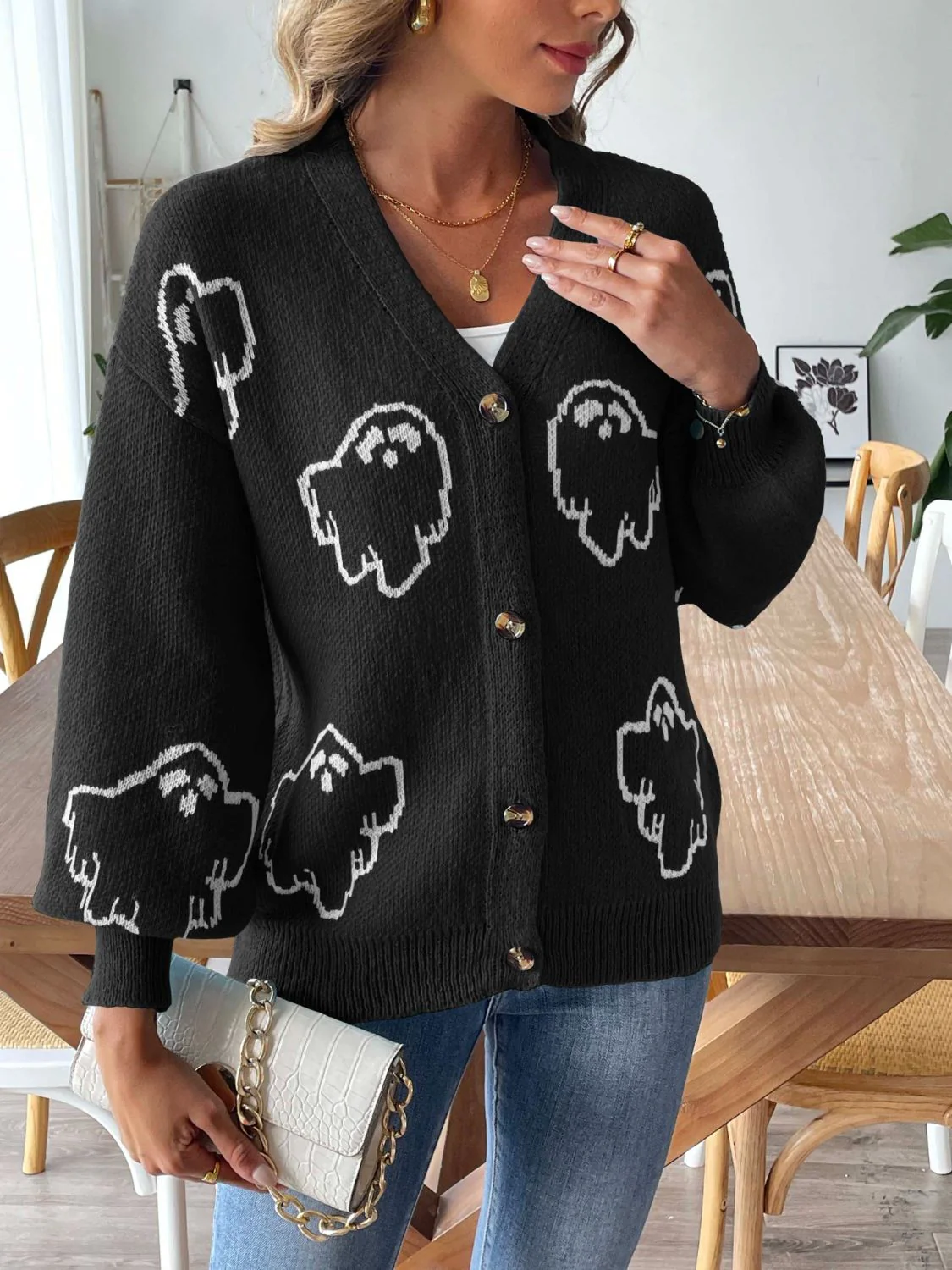 Patricia | Cardigan with a V-neck and dropped shoulders - Image 8