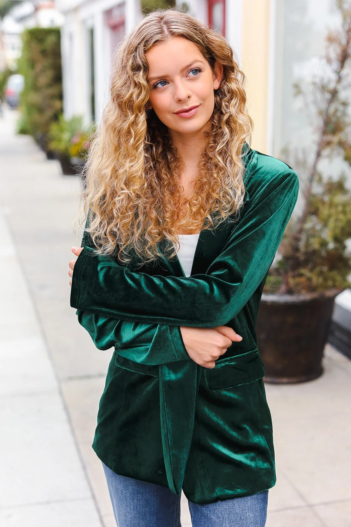 Patricia | Hunter Green velvet lapel blazer - Image 10