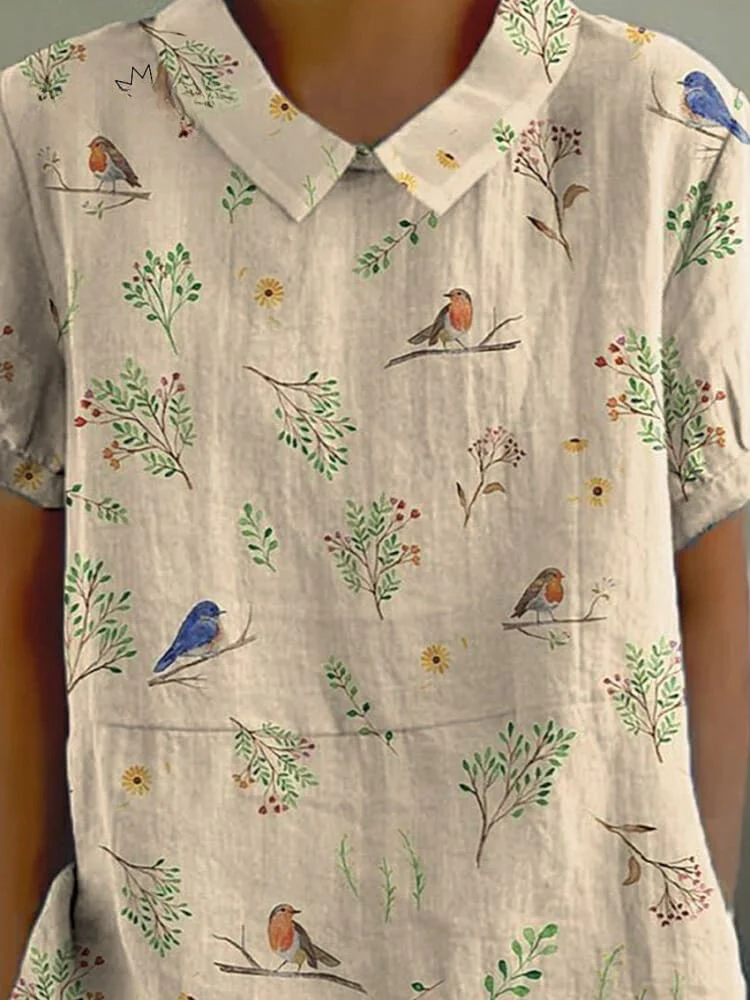 Patricia® | T-shirt decontracté for women with impression of d'oiseaux and the branches - Image 2