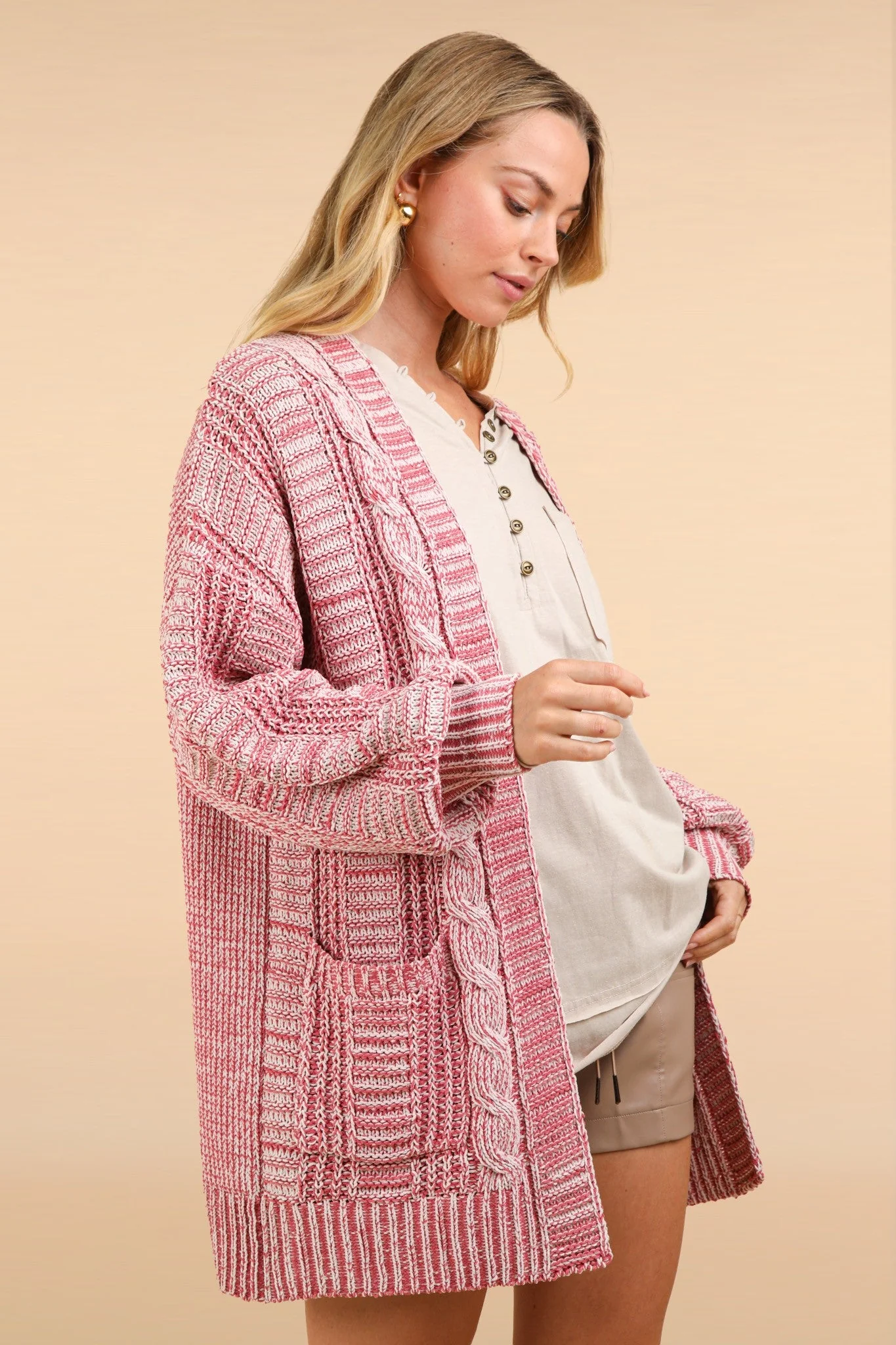 Paty | VERY J cable knit open front cardigan - Image 5