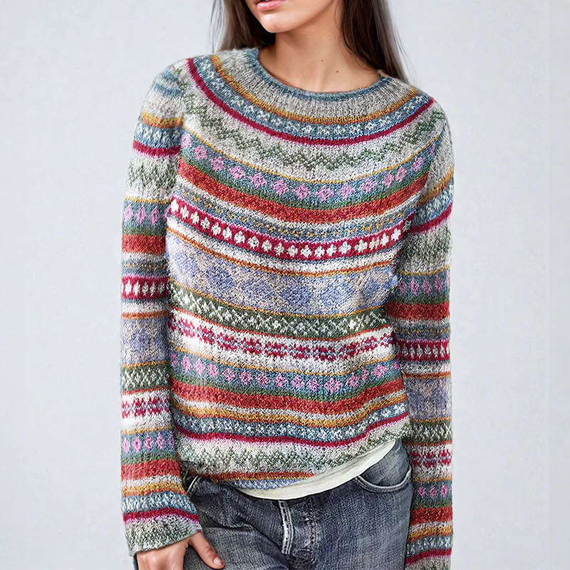 Paula | Colorful striped knit sweater - Image 2