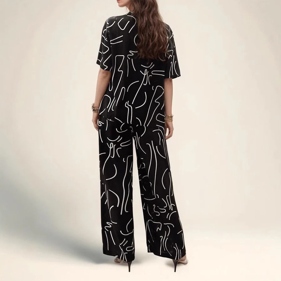 Paula® | Women'S Abstract Print Loose Fit Loungewear Set - Image 3