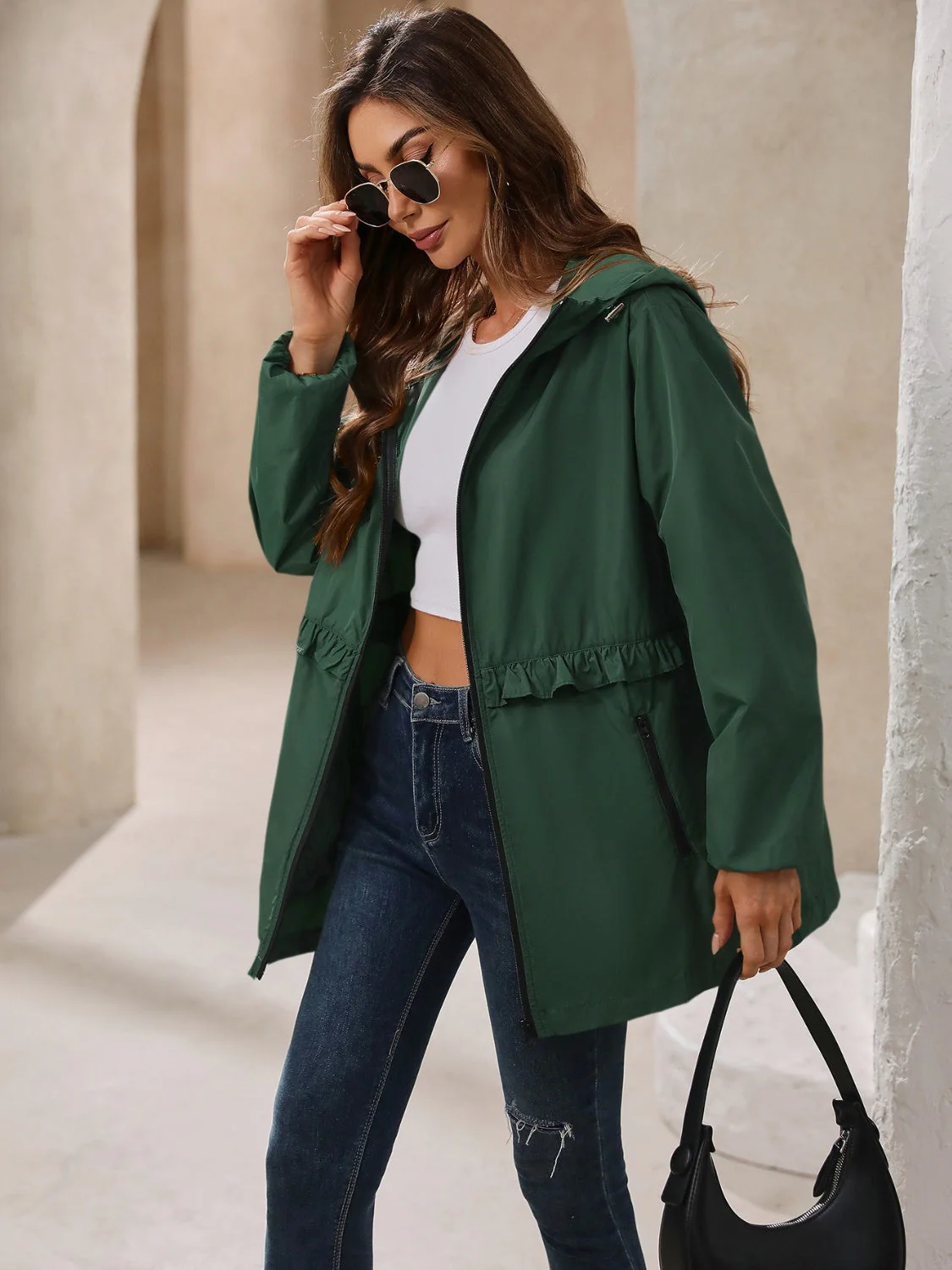 Paulina | Waterproof, long-sleeved outdoor windbreaker with hood - Image 16