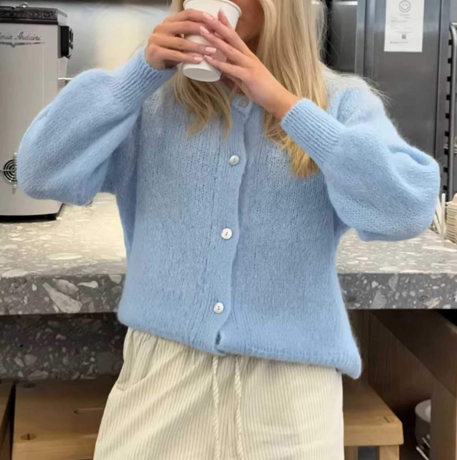 Paz | Cardigan with button placket - Image 4