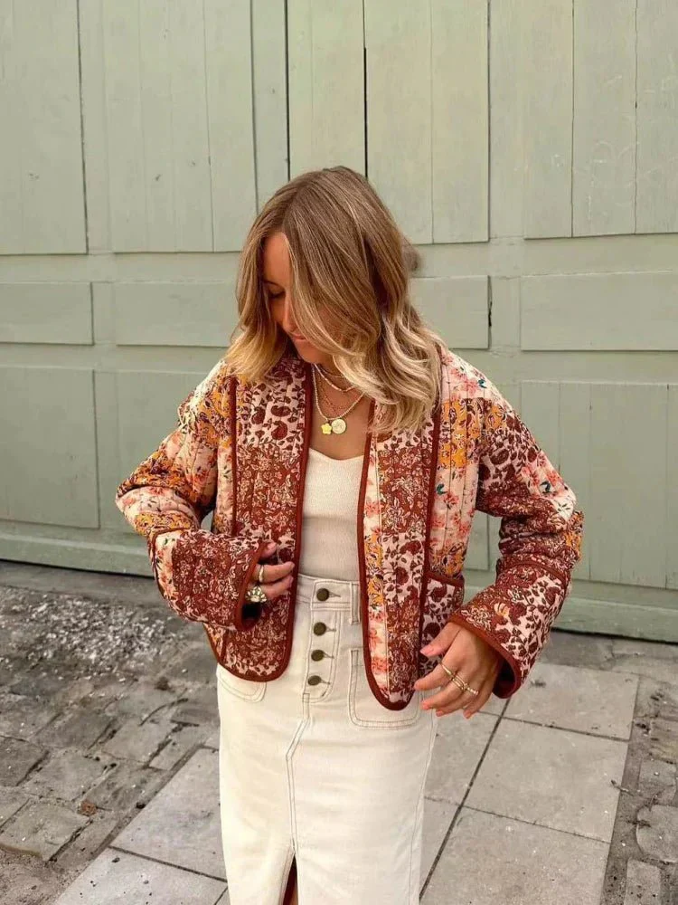 Perla | Vintage coat with a soft check pattern - Image 7