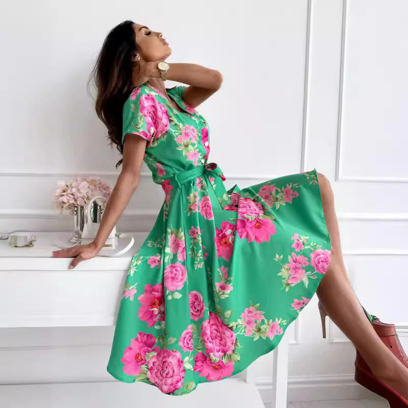 Petra® | Women'S Floral Print Midi Dress With Tie Belt - Image 4