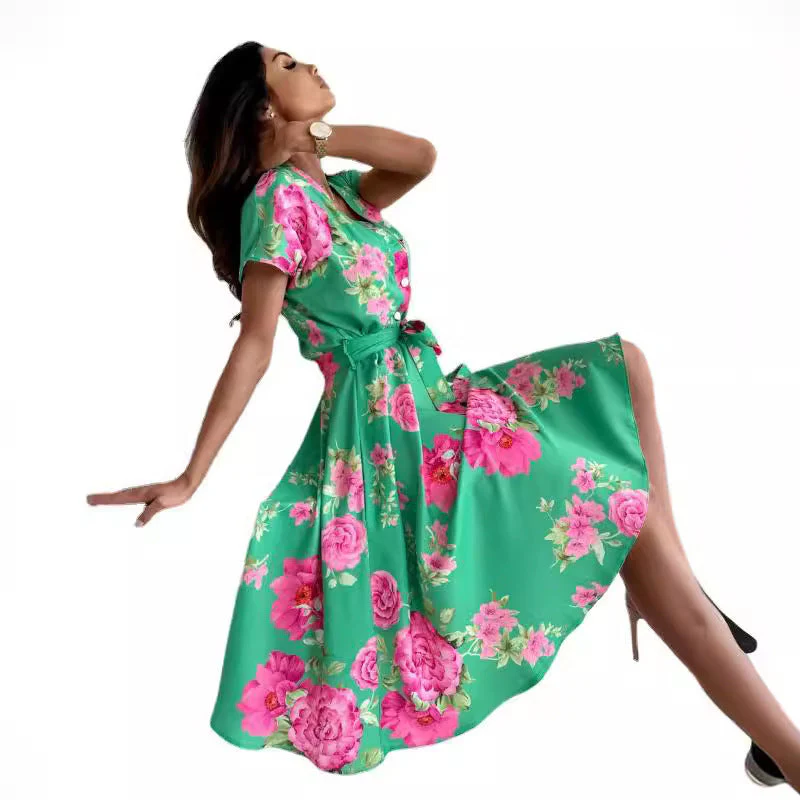 Petra® | Women'S Floral Print Midi Dress With Tie Belt - Image 5