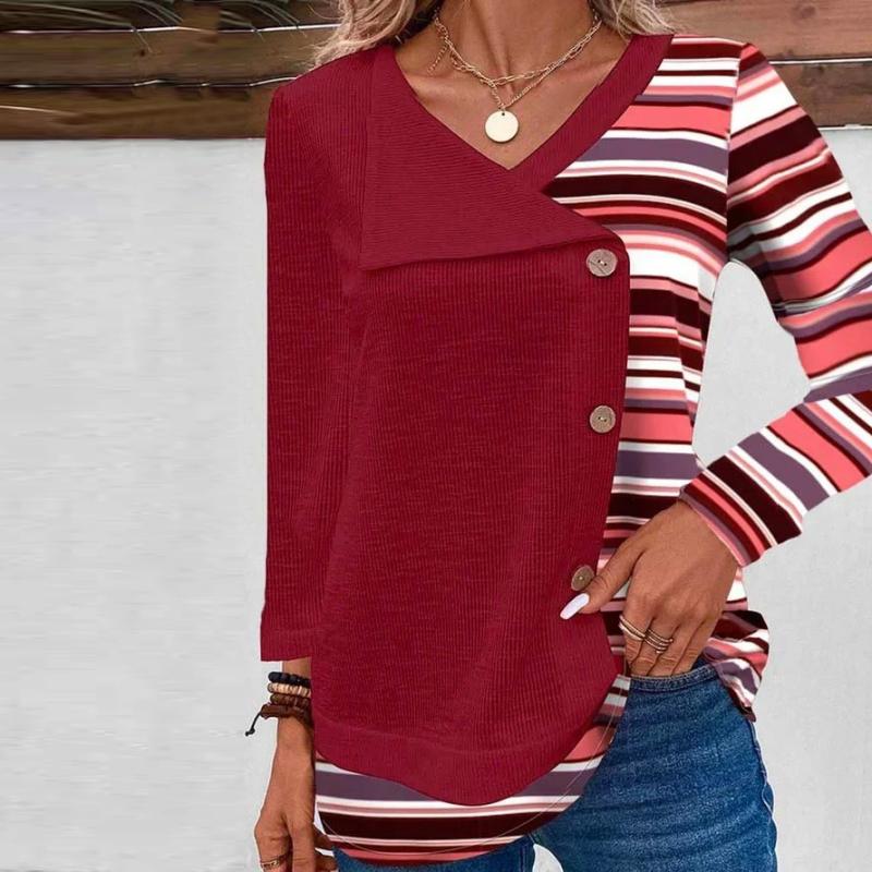Phoebe® | Striped Patchwork Blouse - Image 2