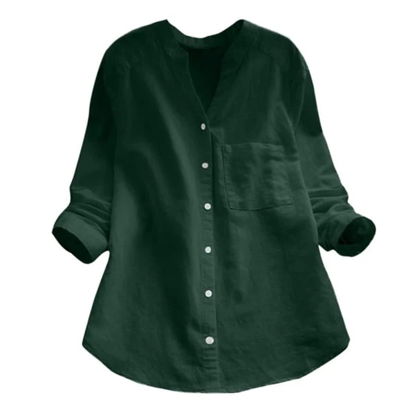 Pilar® | Stylish Linen Long Sleeve Blouse - Image 6