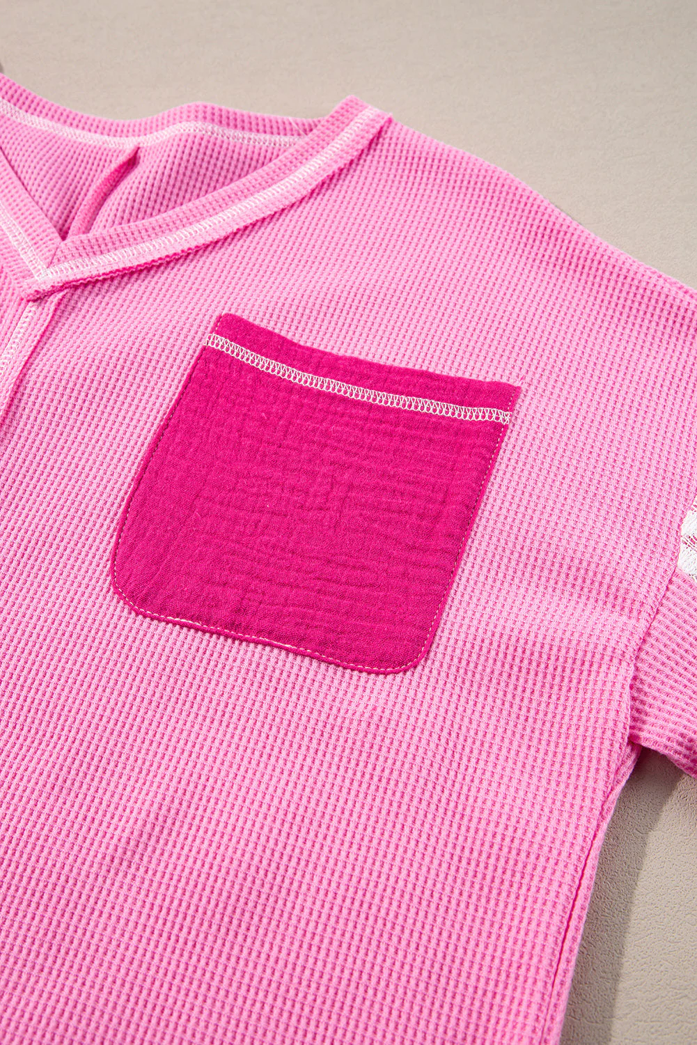 Pink | Casual and comfortable winter blouse - Image 6