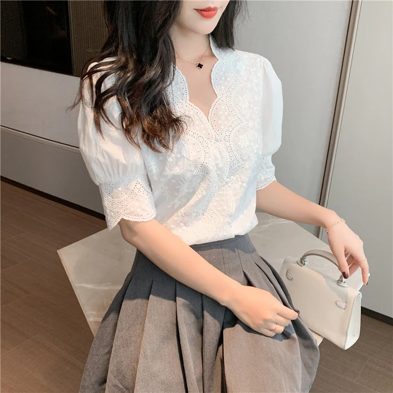 Pura® | White Embroidered Women'S Blouse - Image 2