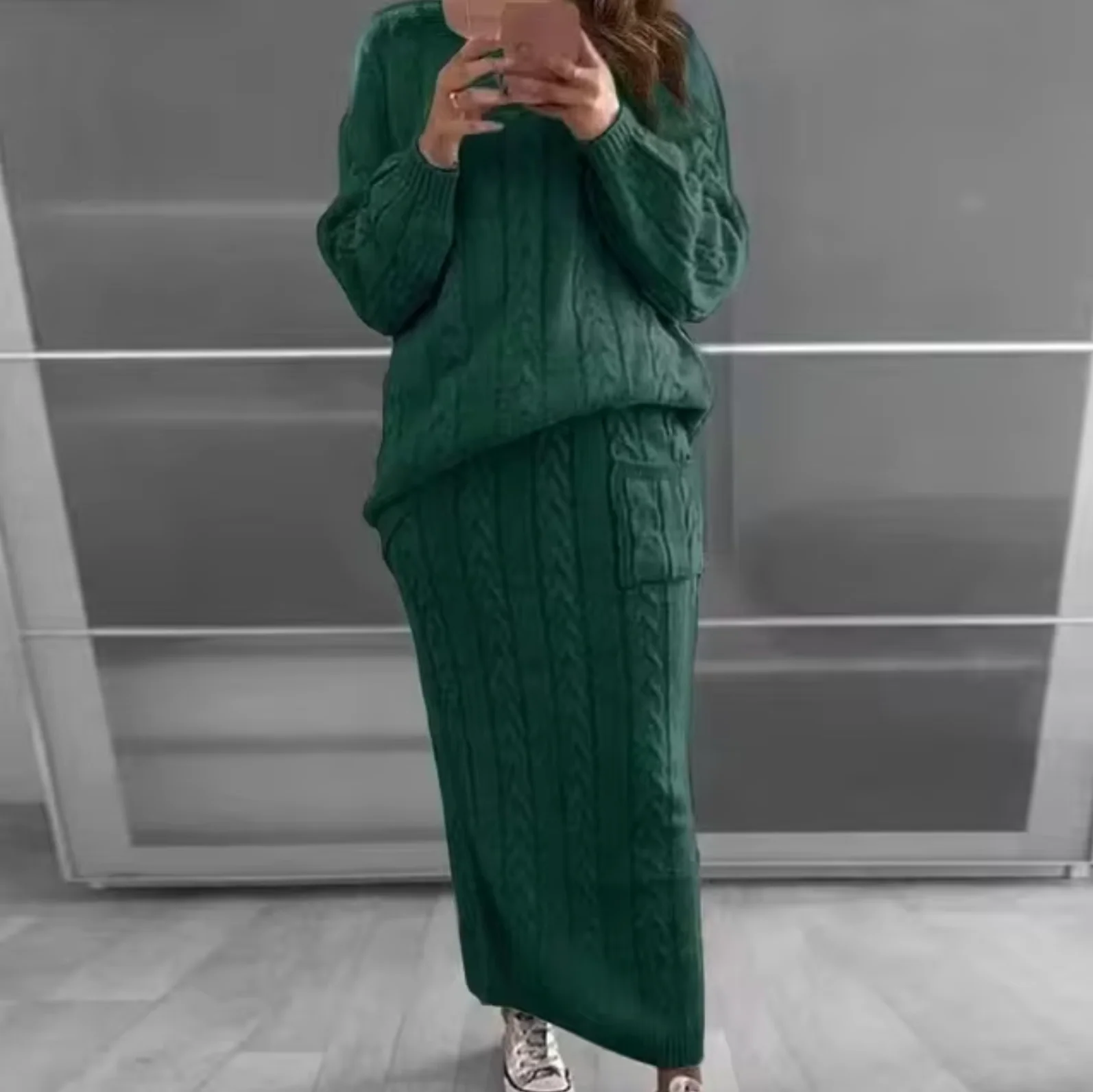 Ramona | Elegant set of knitted sweater and skirt - Image 15