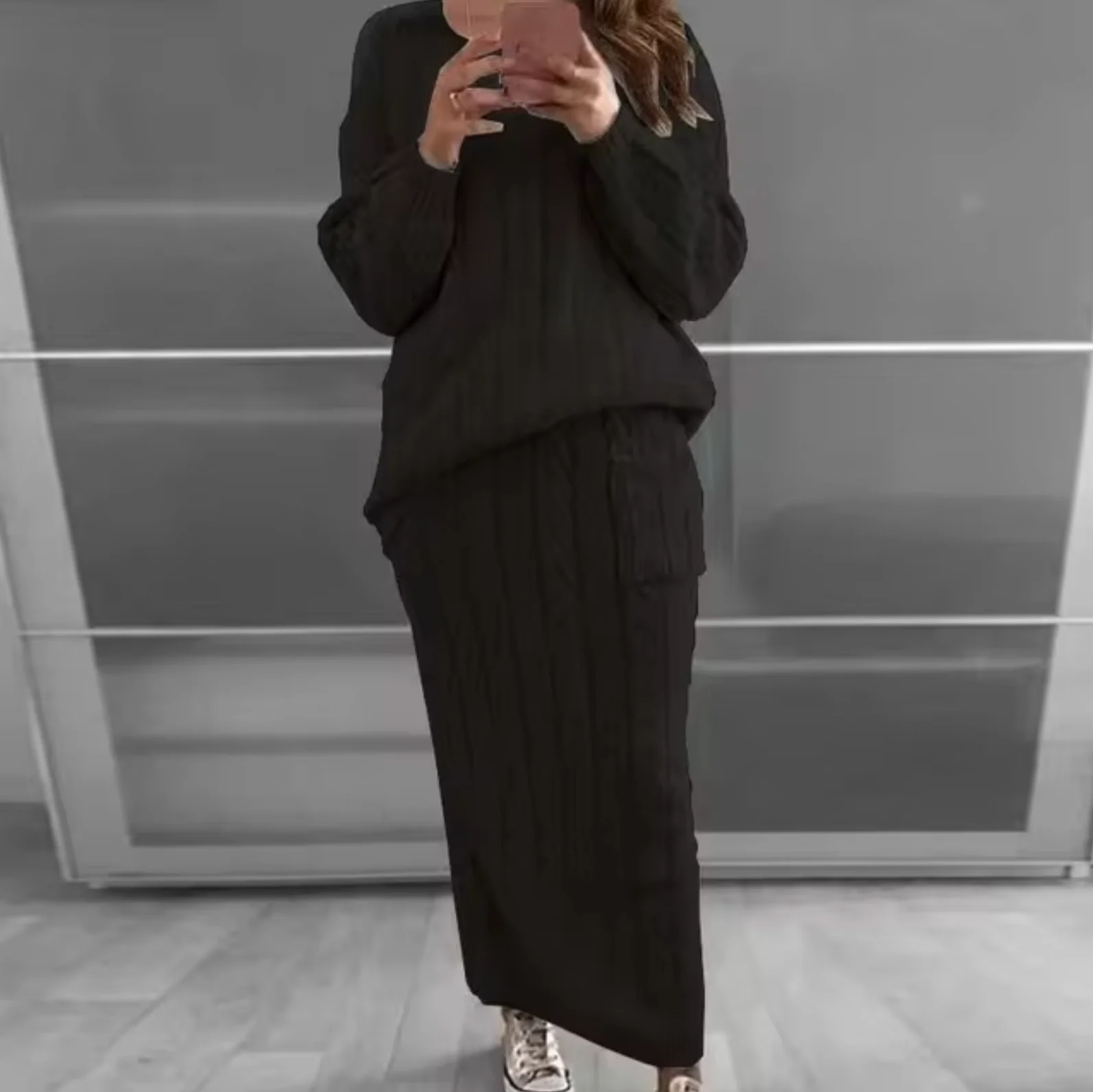 Ramona | Elegant set of knitted sweater and skirt - Image 5