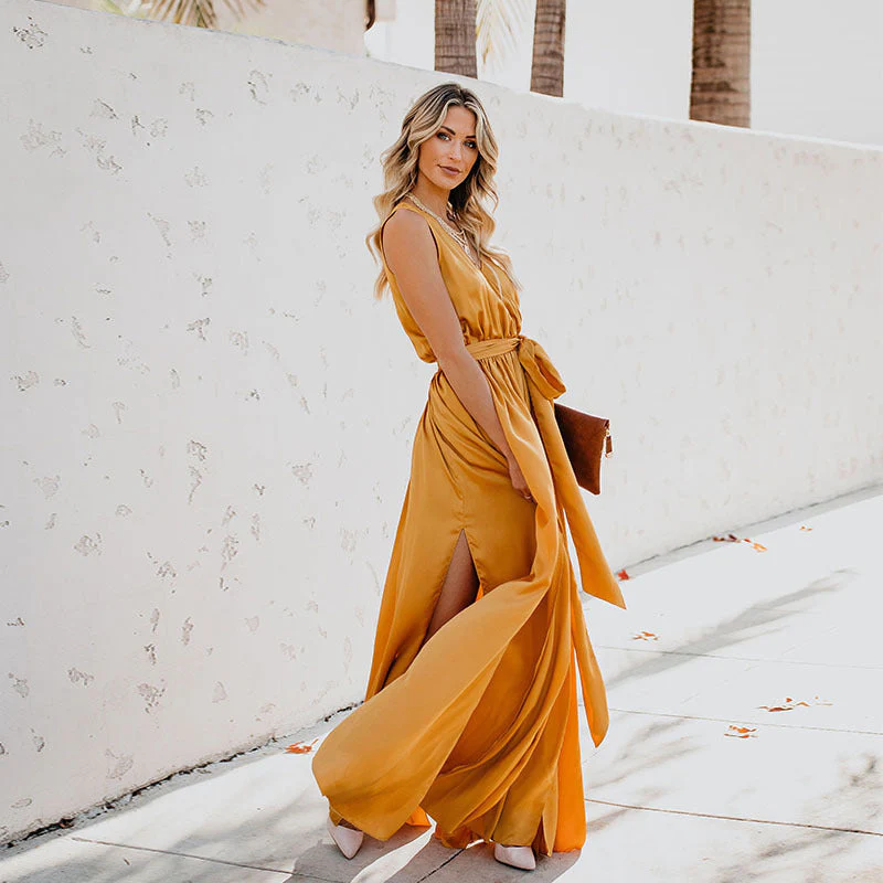 Ramona® | Exquisite Neck Sleeveless Long Fashion Dress - Image 3