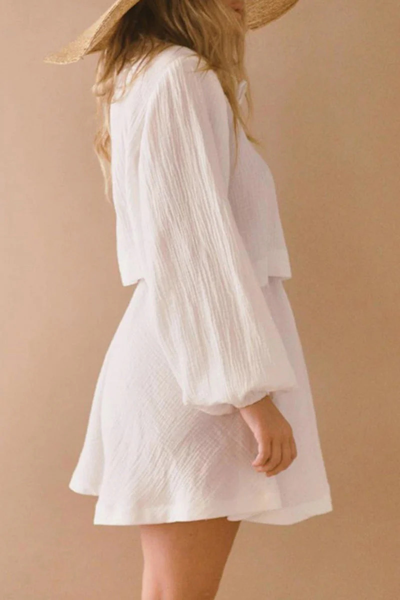 Raquel® | Cotton Linen Suit With Tie - Image 3