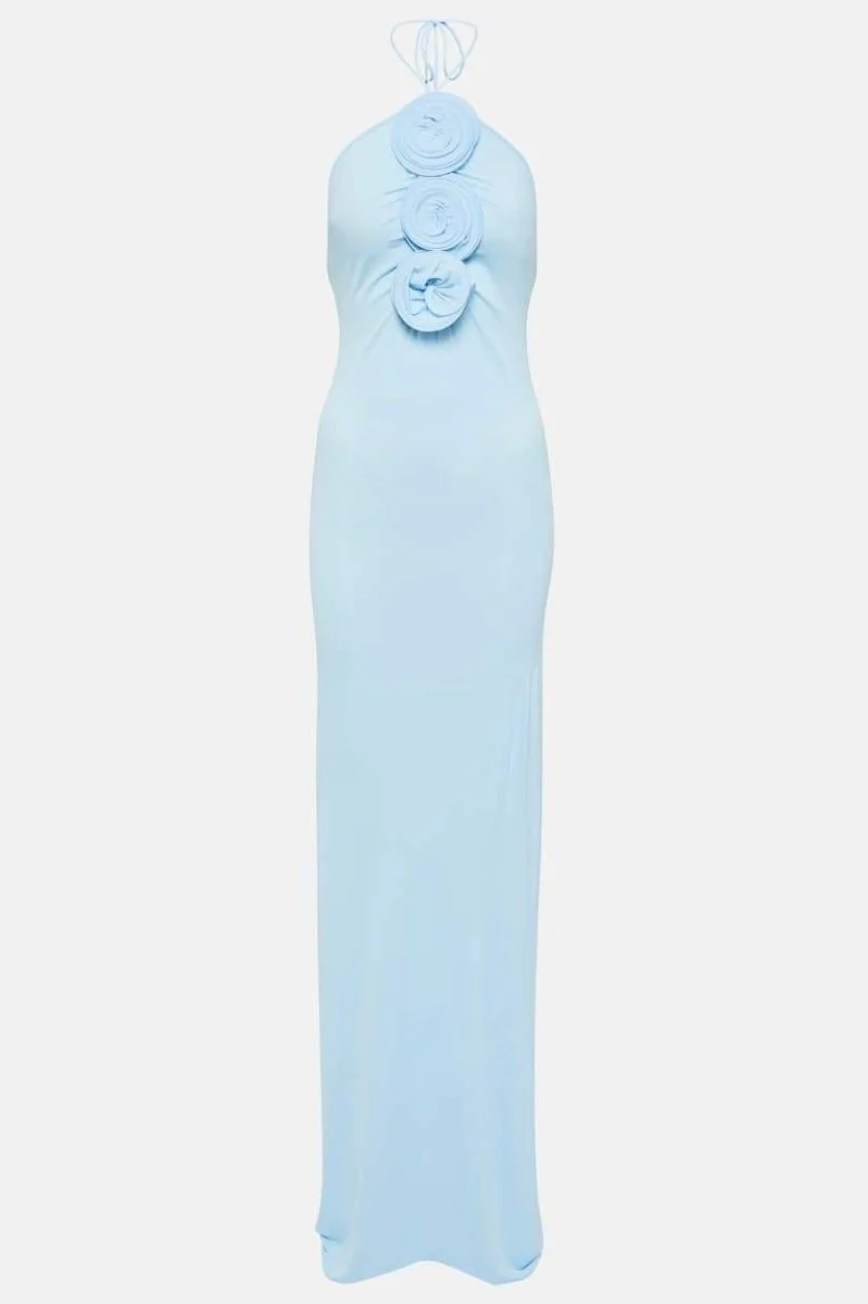 Rebeca® | Halter Neck Maxi Dress With Floral Appliqu��s - Image 6