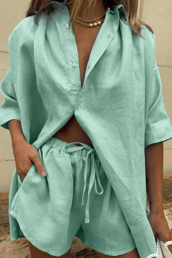 Rebeca® | Lightweight women's blouse set with wide shorts