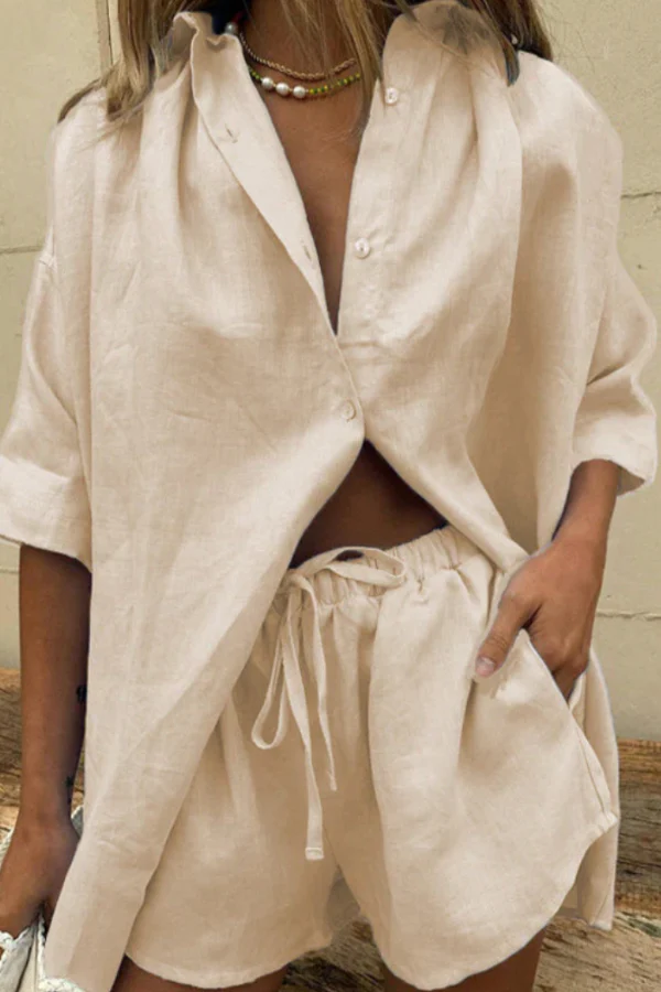 Rebeca® | Lightweight women's blouse set with wide shorts - Image 2