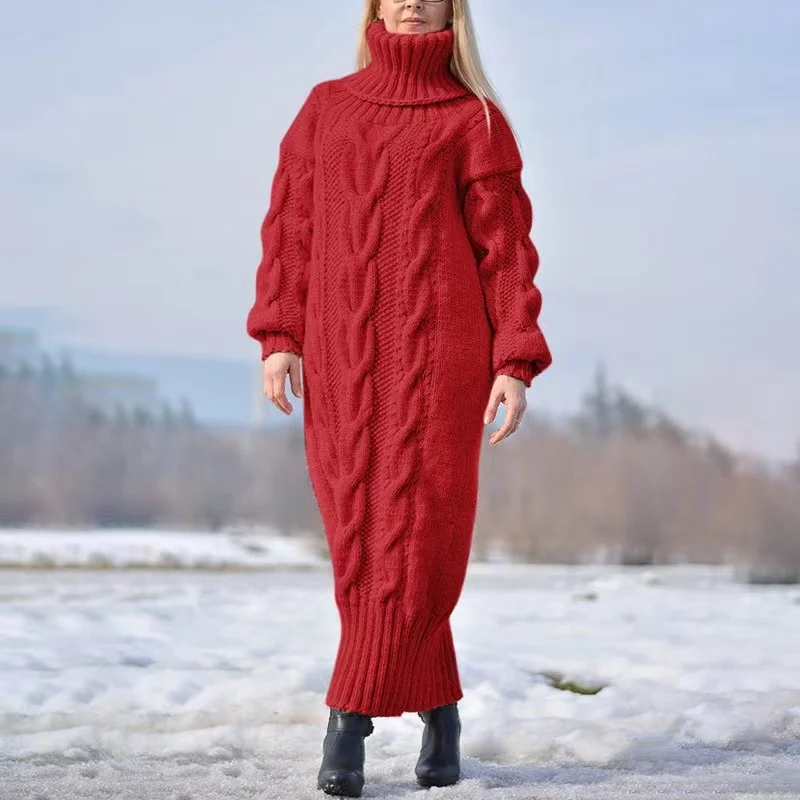 Reina | Winter turtleneck sweater, casual knitted dress - Image 3