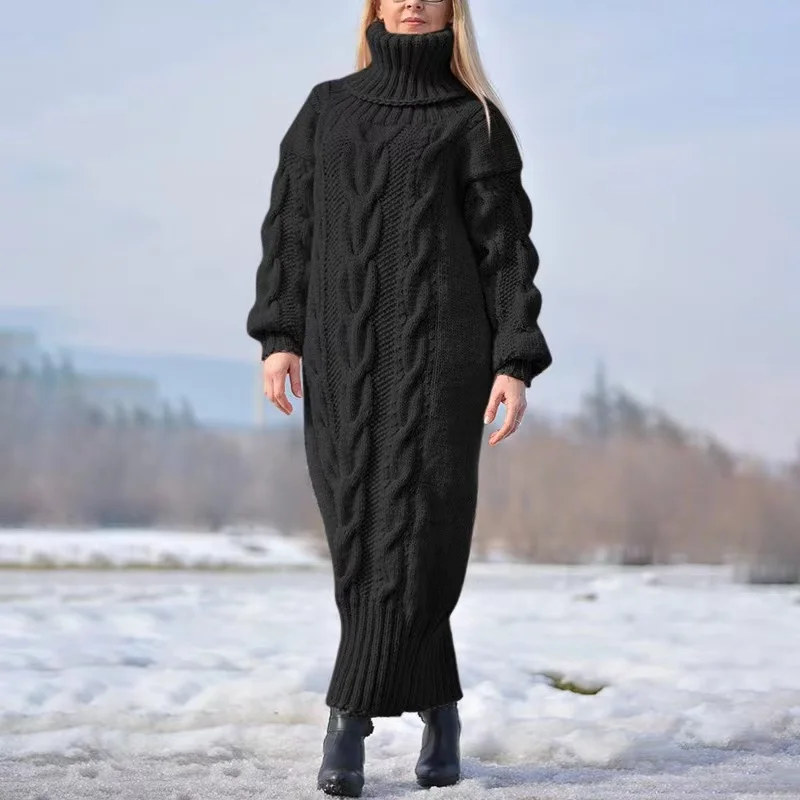 Reina | Winter turtleneck sweater, casual knitted dress - Image 4