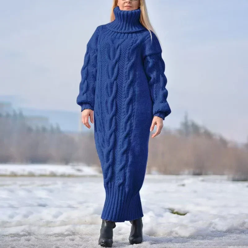 Reina | Winter turtleneck sweater, casual knitted dress - Image 5