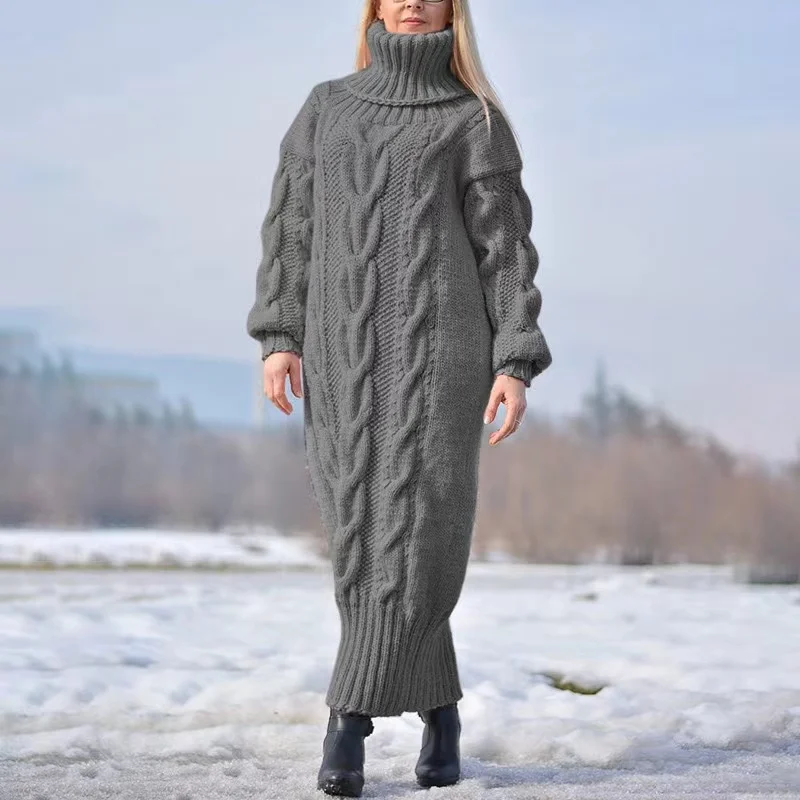 Reina | Winter turtleneck sweater, casual knitted dress - Image 6