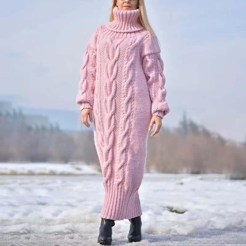 Reina | Winter turtleneck sweater, casual knitted dress - Image 7