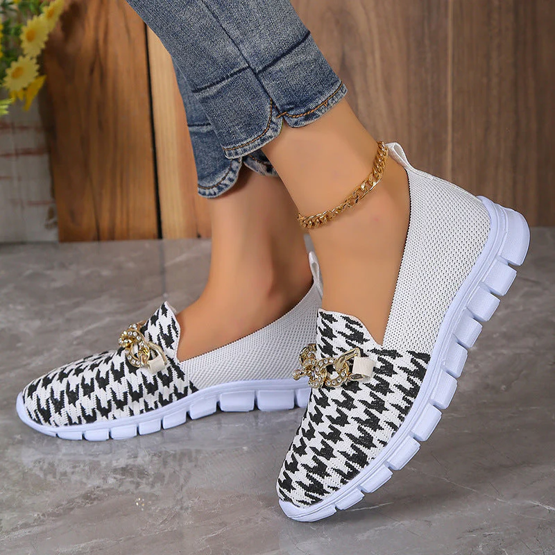 Renata® | Fashion Houndstooth Print Chain Mesh Shoes - Image 8